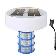 Nlrlo Solar Pool Ionizer, Solar Ionizer for Pool,Floating Solar Pool Ionizer - Water Filter with Copper Ionizer, Multi Color LED Light and Cleaning Supplies
