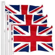 THREE PACK 3x5 British Union Jack United Kingdom UK 150D Flag 3'x5' Banner