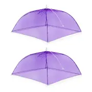 17"X17" Mesh Food Covers, 2 Pcs Collapsible Food Screen Tent Umbrella, Purple