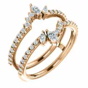(G-H, SI2-SI3) Diamond Ring Guard In 14K Rose Gold (1/2 CTW)