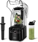 CRANDDI Quiet Commercial Blender with Soundproof Shield, 2200 Watt Black