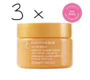 3 X Nutrimetics Nutri-Rich Apricot Sugar Scrub Exfoliant Renewed Glowing skin