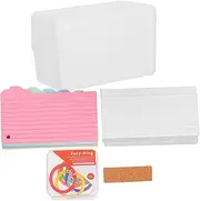 BUTIFULSIC 1Set Portable Index Card Holder Set Sturdy Plastic Organizer Box for Office Home Ample Storage for Flashcards Recipe Cards Elegant American Style Design for Tidy Workspaces
