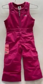 The North Face Toddler Girl's Insulated Snowdrift Ski Bib Razzle Pink Sz 4T NEW