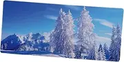 OSALADI Sky Winter Tree Landscape Desk Pad Mouse Mat for Gaming Office Non Slip Base for Keyboard and Mouse Setup Aesthetic Decor