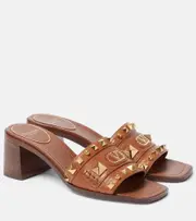 [Valentino Garavani] Valentino Garavani Plaster Caster 60 studded leather mules AU 7 brown