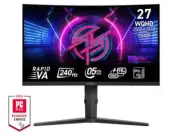 MSI MPG 275CQRXF 27" WQHD Rapid VA 240Hz 0.5ms Curved Gaming Monitor
