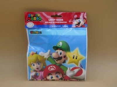 Nintendo Super Mario Loot Goodie Bags Video Game Birthday Party Pack of 8