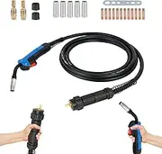MIG MAG MB15 AK Welding Torch, 5 m Protective Gas Hose Package, Euro Central Connection, with 22 Pieces Wear Parts Set, Welding Accessories for Welding Machines, CO² Welding