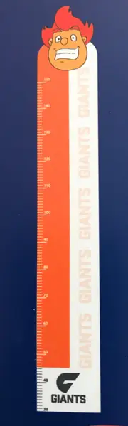 GWS Giants AFL Team Mascot Height Chart Decal Wall Sticker