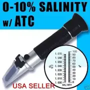 Salinity Refractometer for Aquarium, 0% - 10% Hydrometer, RHS-10ATC From USA