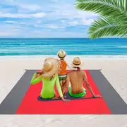 200*210cm Beach Blanket Sandproof Beach Mat Waterproof Quick Drying Outdoor Picnic Mat for Travel Camping Hiking,Red