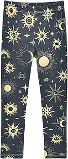 [Joisal] Celestial Stars Black Leggings Girls, Comfy for Teen Girl Leggings, Girls 4t Leggings