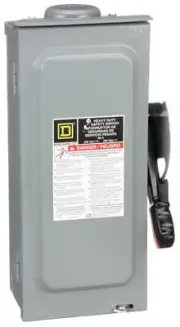 H222NRB Square D Series F Disconnect 240V 60A Fusible Switch