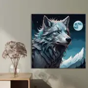 Grey Wolf Abstract paint Limited Edition High Quality Home Decor Australian Made