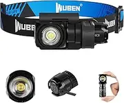 WUBEN H5 Head Torch with Magnetic, Mini Headlamp LED Rechargeable 400 Lumens, 360° Adjustable Right Angle Flashlight with IP68 Waterproof & 5 Modes for Camping, Hiking, Running, Daily Carry