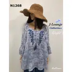 N1268全新歐美專櫃CATHERINES輕薄飄逸刺繡民族風寬鬆上衣森女田馥甄BOHEMIAN TOP J-LOUNGE