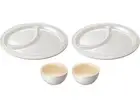 Le Creuset White luster dish set