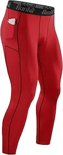 [Runhit] Mens Compression Pants Running Tights Pockets Sports Leggings Spandex Workout Cycling Athletic Thermal
