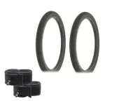 DURO (1 PAIR) Bicycle Bike Tires & Tubes 20" x 1.75" Black/Black Side Wall Brick