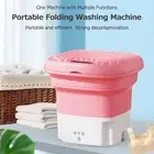 Mini Folding Washing Machine For Clothes With Drain Basket Portable Travel L8N4