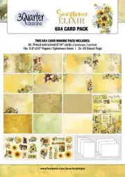 3Quarter Designs SUNFLOWER ELIXIR 6x4" Card Making Pack