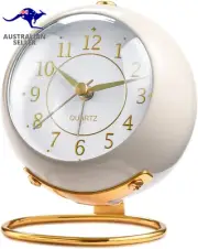 Analog Alarm Clocks,Retro Backlight Cute Simple Design Small Desk Clock with Nig