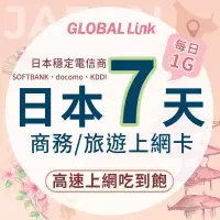 在飛比找博客來優惠-GLOBAL LINK 全球通 日本7天上網卡 7日7GB 