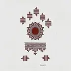Simply Inked Arabic Mandala Red Henna Temporary Tattoo, Size: 4.56 x 8.4 in