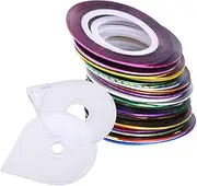 FRCOLOR 90 Rolls Nail Art Line Stickers Gold Silver Thread Nail Art Tape for Women Girls Easy Apply 2pcs Box