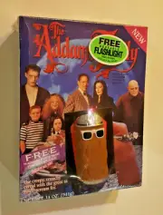 THE ADDAMS FAMILY CEREAL NEW SEALED w/ COUSIN IT Flashlight Toy 1991