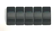 Euro Rocker Black Switch Cover with 1 Blue Lens. Fits Carling Technologies, B...