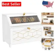 Sturdy Double Layer Rectangular Bread Box - Elegant Kitchen Storage Solution