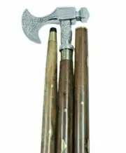 Victorian Ice Axe Head Handle Stylish Wooden Walking Stick Cane Gentleman Gifted