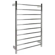AGUZZO EZY FIT Heated Towel Rail - Round Tube - Dual Wired - (W600mm x H920mm) - Brushed Nickel