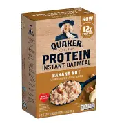 Quaker Protein Instant Oatmeal Banana Nut 12.9 Oz 6 Count Pack of 1