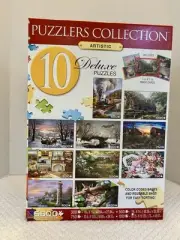 Puzzlers Collection Sure Lox 10 Artistic Deluxe Puzzles 5600 Pieces Color Coded