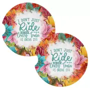 I Don't Just Ride Crazy Train I Drive It Coasters for Car Cup Holders Set of 2