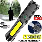 Waterproof USB Rechargeable Flashlight LED Tactical Flashlight Torch Zoomable