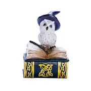 Mystical Worlds Snowy Owl Book Trinket Box Figurine Ornament Home Decor