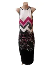 TED BAKER Maxi Dress | Black, Pink, Green | Floral | Sleeveless | Size 2 (10 AU)