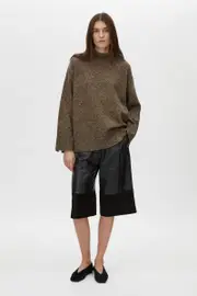 Breccia Wool Knit Sweater in Chocolate Cream - CAMILLA AND MARC® C&M