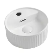 280*280*120mm Infinity Round Gloss White Ceramic Above Counter Basin