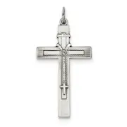 Sterling Silver Antiqued Rosary Cross Pendant QC5856
