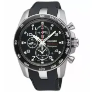 New SEIKO Sportura SNAE87P1 Chronograph Quartz 7T62 Rubber Tachymeter Alarm 100m