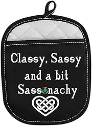 LEVLO Dragonfly Fans Gift Sassenach Merchandise for Jamie Fraser Fans Classy Sassy and A Bit Sassenachy Dragonfly Pot Holders (Classy Sassy)
