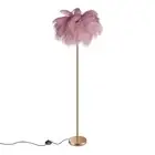 Feather Floor Lamp Corner Lamp Gold with 5 standard G4 Bulbs -Bean Paste Pink