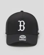 [Forty Seven] Forty Seven Men's Boston Red Sox Mvp Dt Snapback Cap in Black/White One Size Black/White
