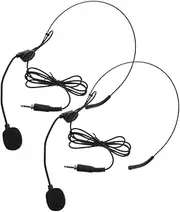 Yardenfun 2pcs Over Head Headset Microphone Lightweight Portable Mic for Voice Amplification for Presentations and Singing