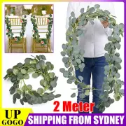 2M Artificial Eucalyptus Garland Greenery Leaf Vine Plants Fake Foliage Decor